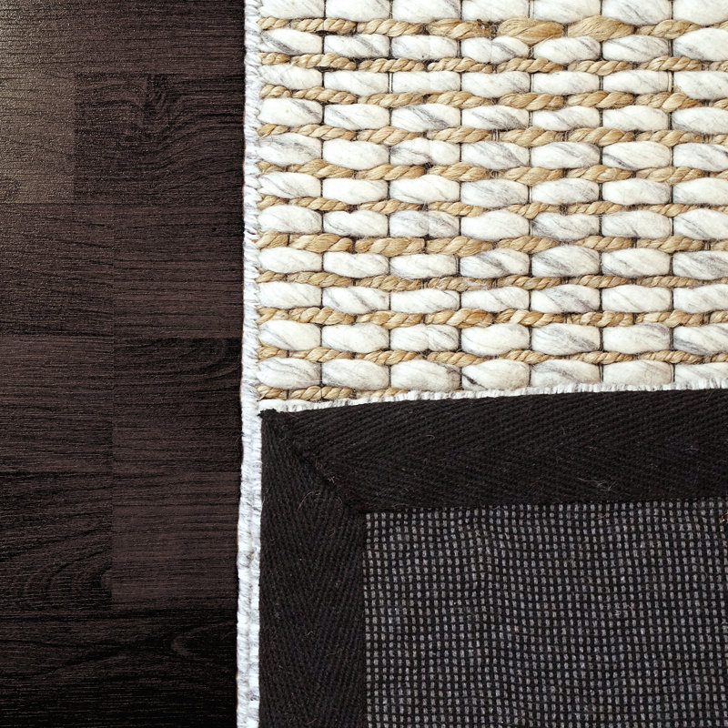 Tapis beige / gris clair tissé à la main Maxxen, Rectangle 5 pi x 8 pi