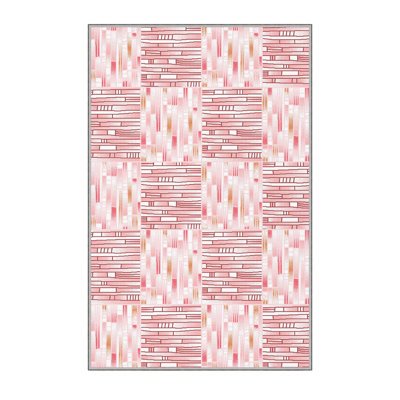 Stylish Hall Carpet, 2.6 x 6.6 Feet, 100% Polyester, 0.3 in Pile Height | Antibacterial, Non-Slip PVC Felt Dot Underside | 3D Digital Print, Machine Washable, Ideal for Entryway & Living Spaces