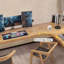 Bureau en bois massif en L Burlywood-1714551666-1714551663