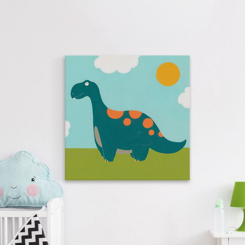 Reproduction sur toile tendue Pecoraro Playtime Dino III, H 12 po x l 12 po x P 1,5 po