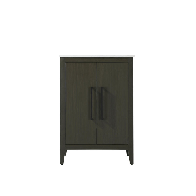 Meuble-lavabo simple 24 po, Brun moka