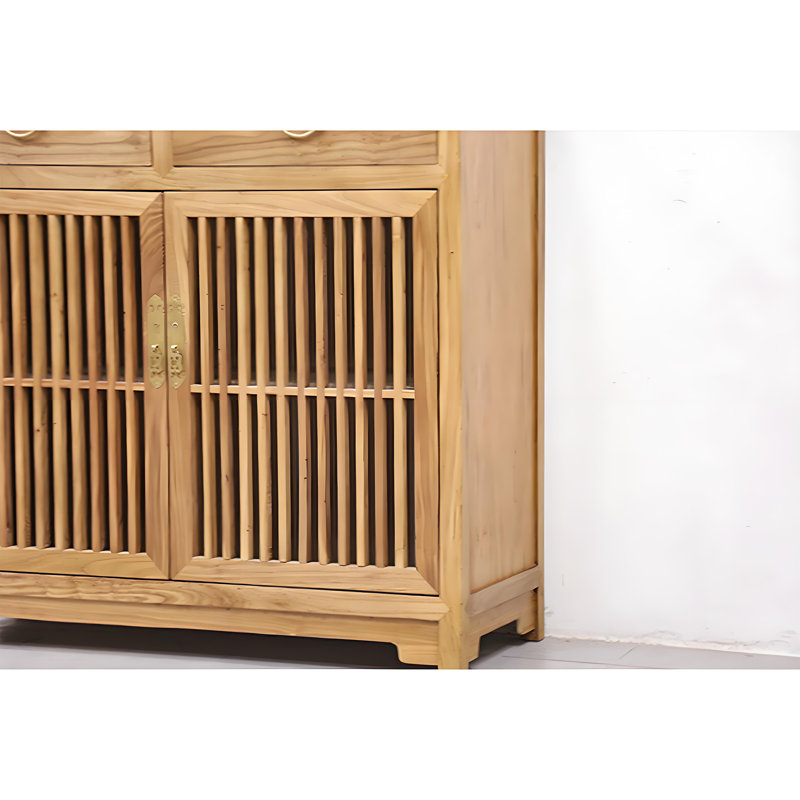Nouveau meuble décoratif à portes grillagées de style chinois