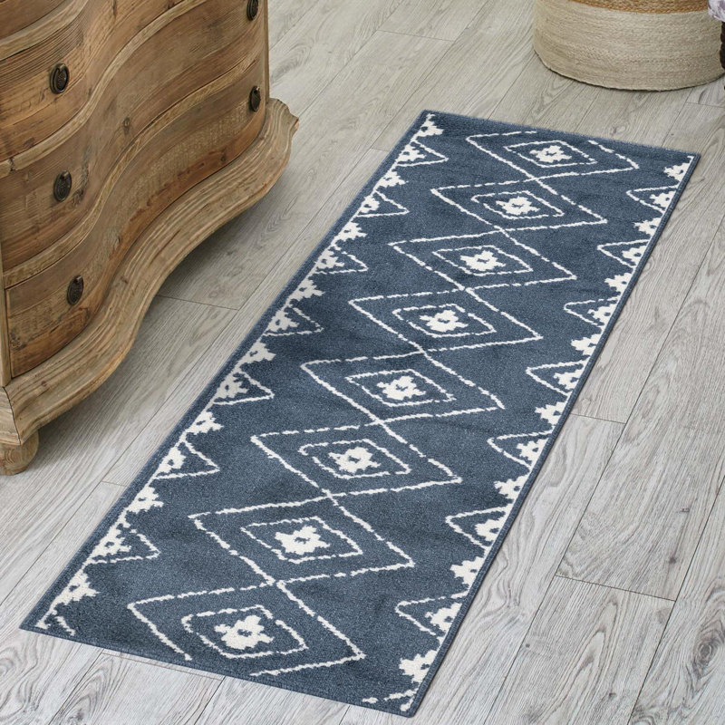Latitude Run® Vefsna Nikolis Rug Blue, Runner 2' x 8'