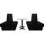 Six-Channel Double-Sided Restaurant Booth Seating - Black-117196501