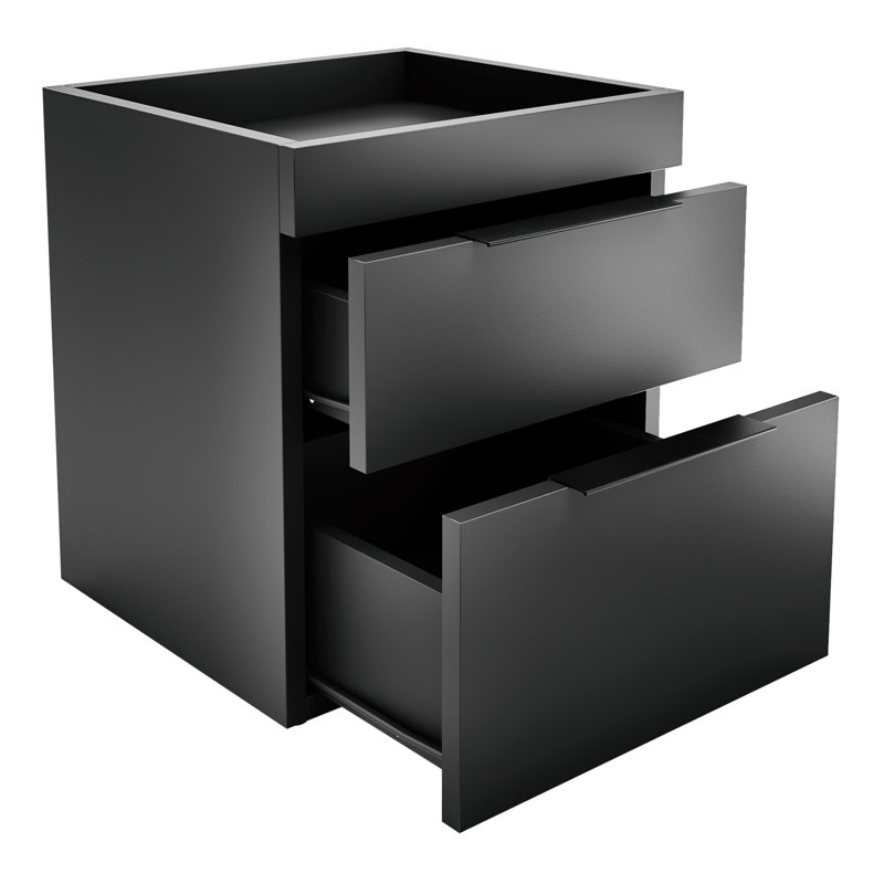 Table de chevet double à profil bas Capri, Noir