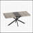 Retro Rectangular Stretch Dining Table with Grey Carole Top, Black Embossed Center, and Storage Box, Ideal for Versatile Decor and Gatherings