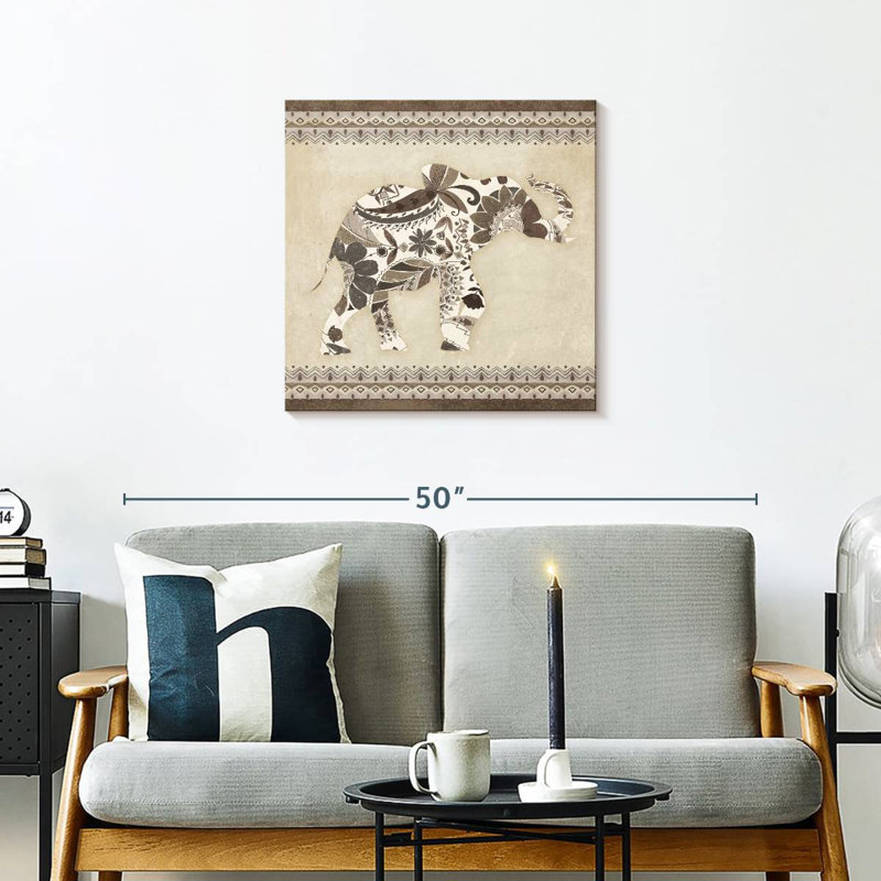 Éléphant boho Brampt neutre, H 24 po x l 24 po