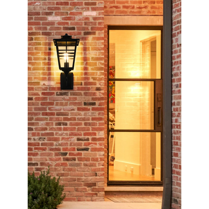 Macon Outdoor Wall sconce in Black, 19.5" H x 8.5" W x 10.5" D