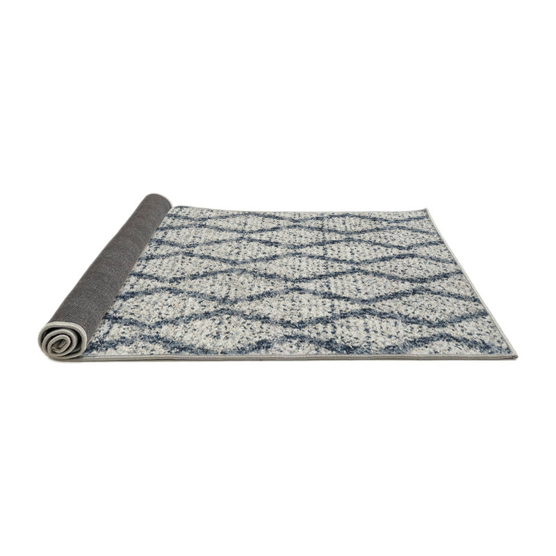 Tapis gris/bleu zone contemporaine, Rond 6 pi