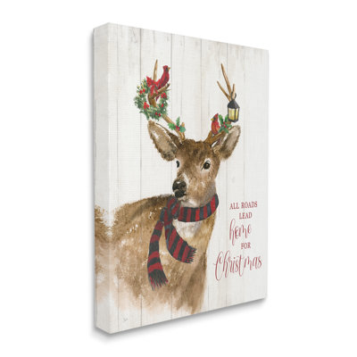 " All Roads Lead Home Christmas Deer "