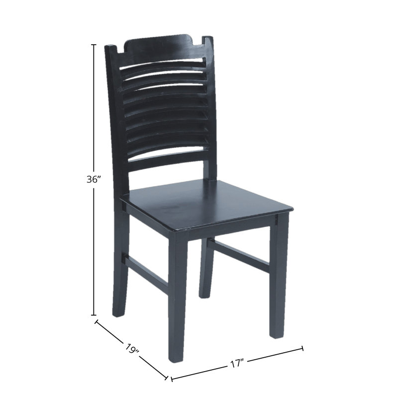 Solid Wood Dining Chair, Black