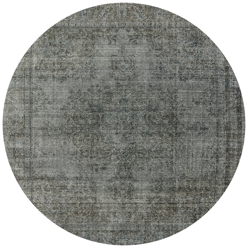 Tapis oriental gris / bleu Shena, Rond 4 pi