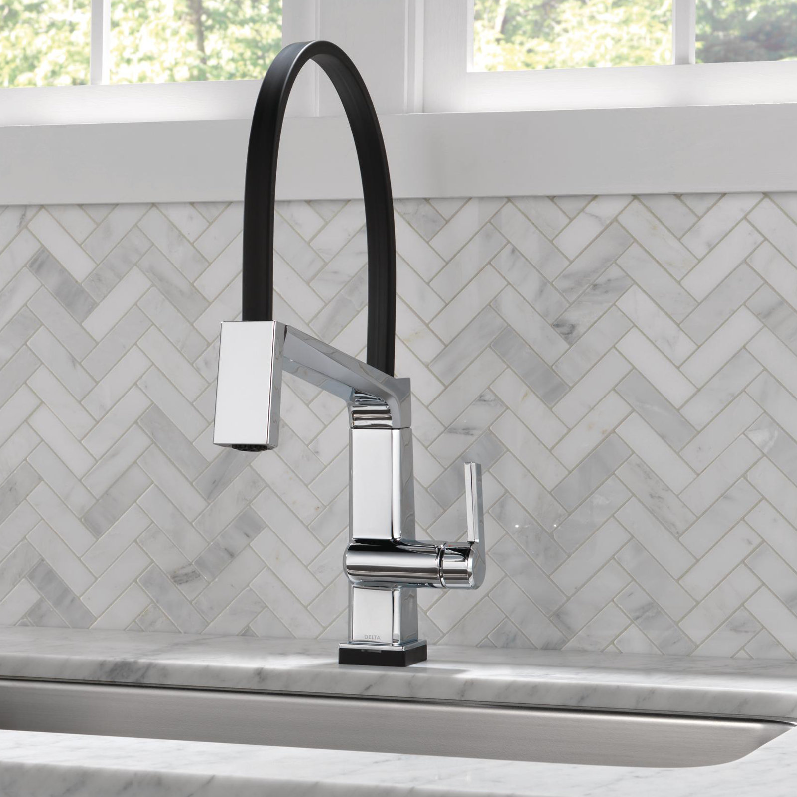 Pivotal Touch Kitchen Faucet, Chrome