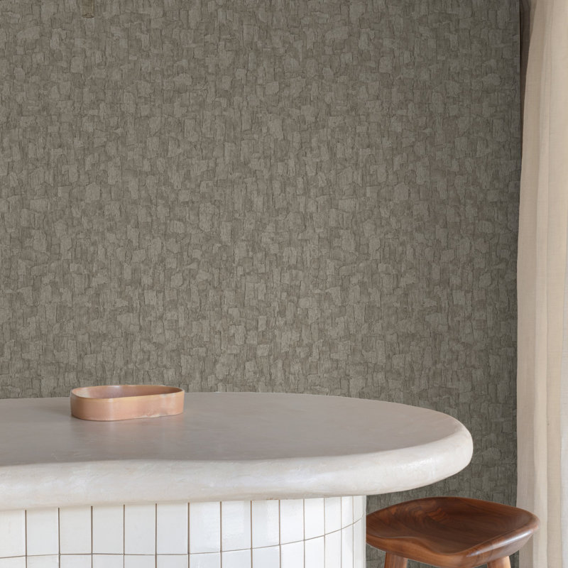 Surfaces Collection Bark Texture Wallpaper Roll, Black