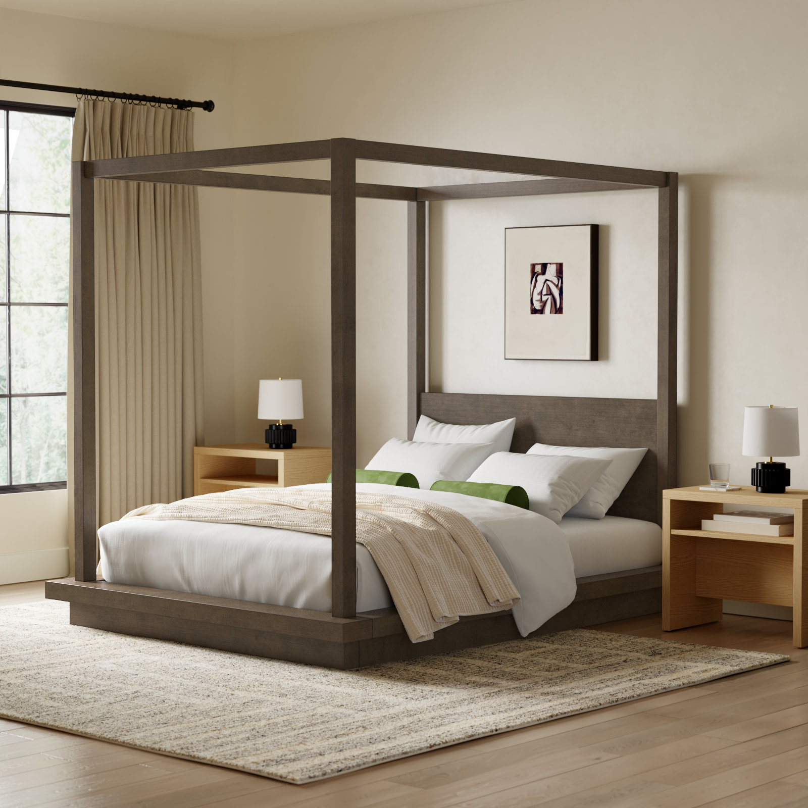 Brooks Solid Wood Canopy Bed, Full