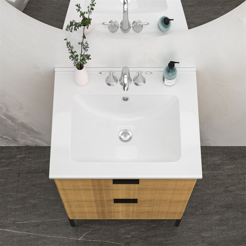 Plateau de meuble-lavabo en céramique 24 po avec lavabo