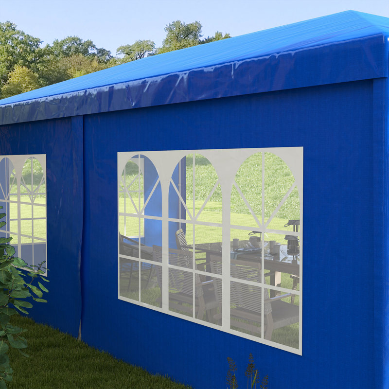 Outsunny 9.6' X 19' Large Party Tent, 98.4" H x 229.2" W x 115.2" D, Blue