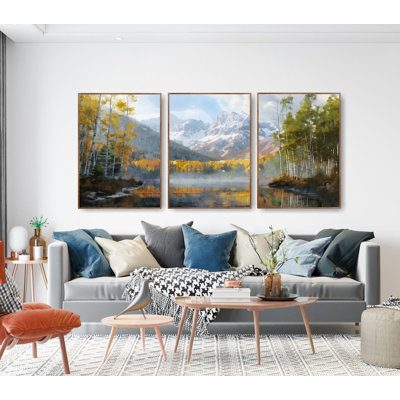 Colorado, reproduction de photo - Aspen, très grand ensemble de 3 affiches à l'aquarelle