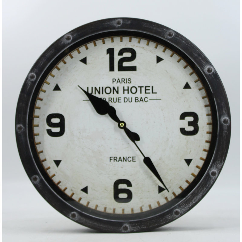 Horloge murale 16 po Beedle, Blanc