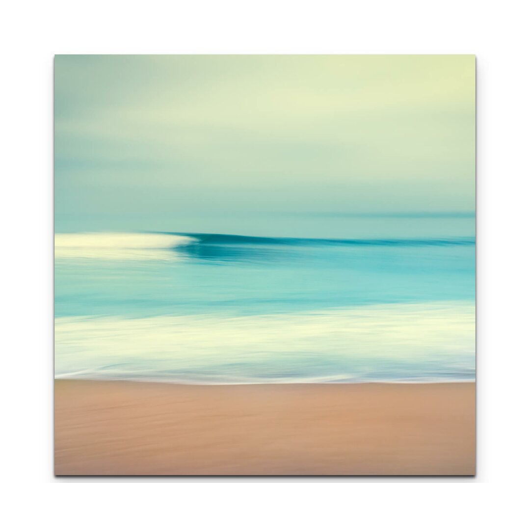 Leinwandbild Strand mit Blick auf das weite Meer