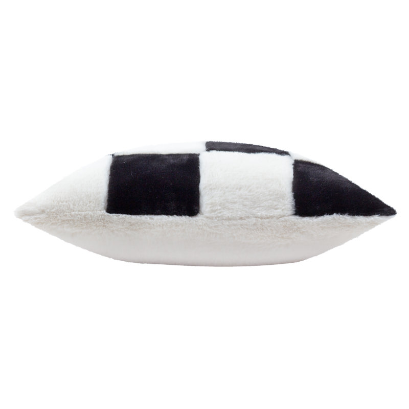 Cozee Check Square Cushion, Black