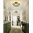 3-Light Semi Flush Mount Ceiling Light Green Glass-1618663106
