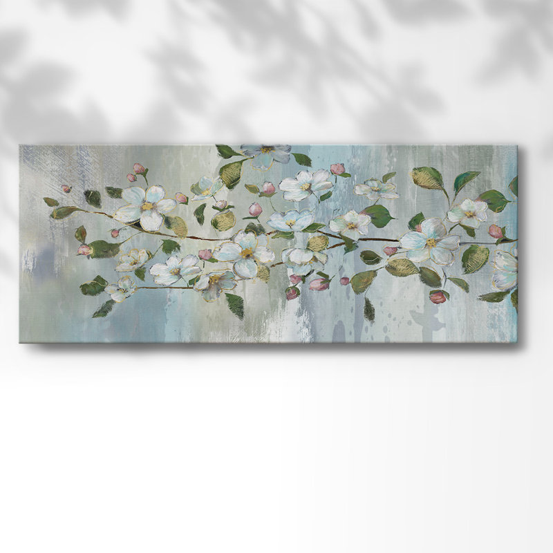 Painterly Blossoms sur toile, H 24 po x l 60 po x P 1,5 po