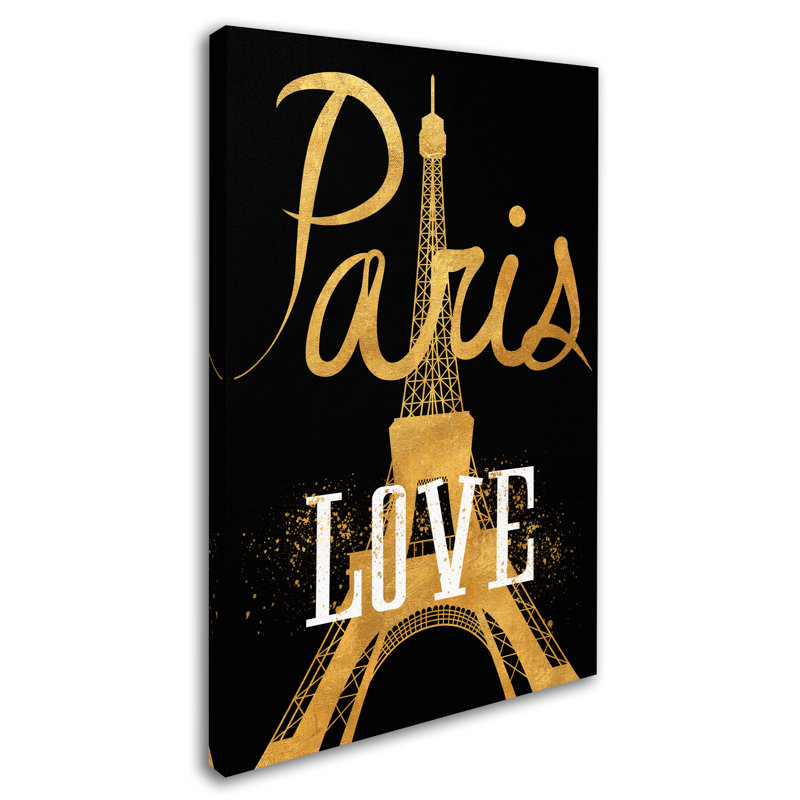 « paris love », art textuel sur toile tendue, H 24 po x l 16 po x P 2 po