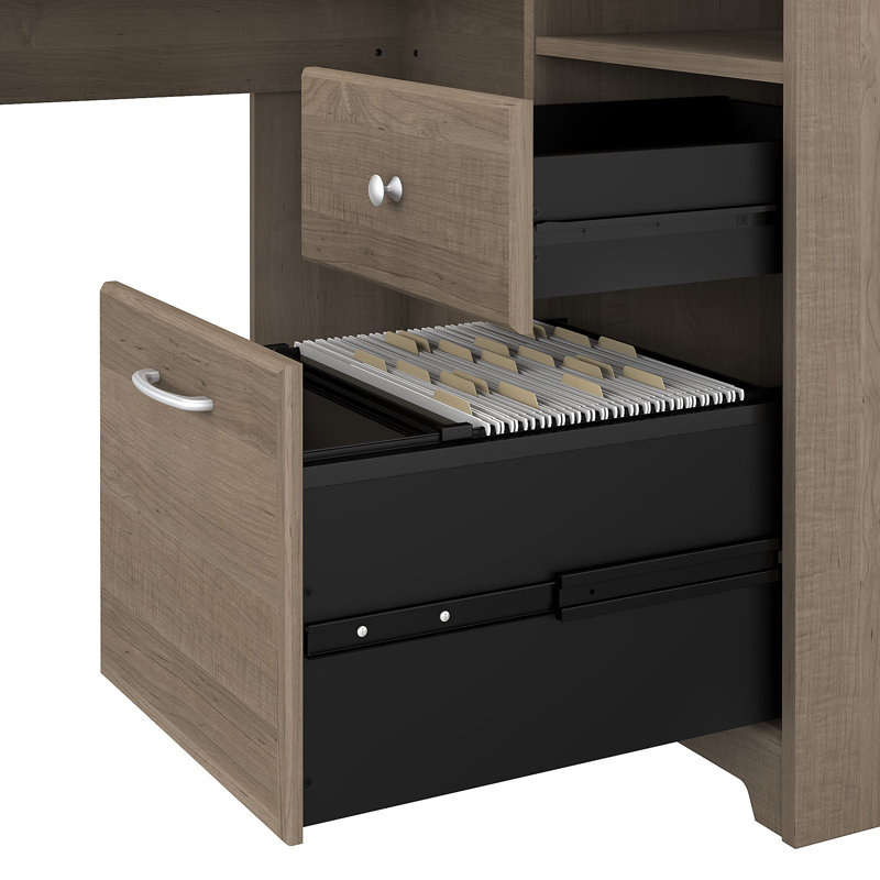Shelonda 3 Piece Computer Desk Office Set, Ash Gray
