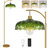 Mid Century Modern Floor Lamp With Dimmable Remote Control, Adjustable Height, Vintage Brass Design, Green Glass Shade For Living Room And Bedroom