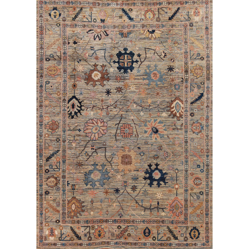 Vegetable Dye Wool Oushak Turkish Area Rug 9x12