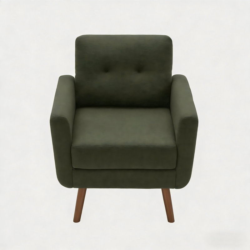 Estes Upholstered Accent Chair, Green Linen