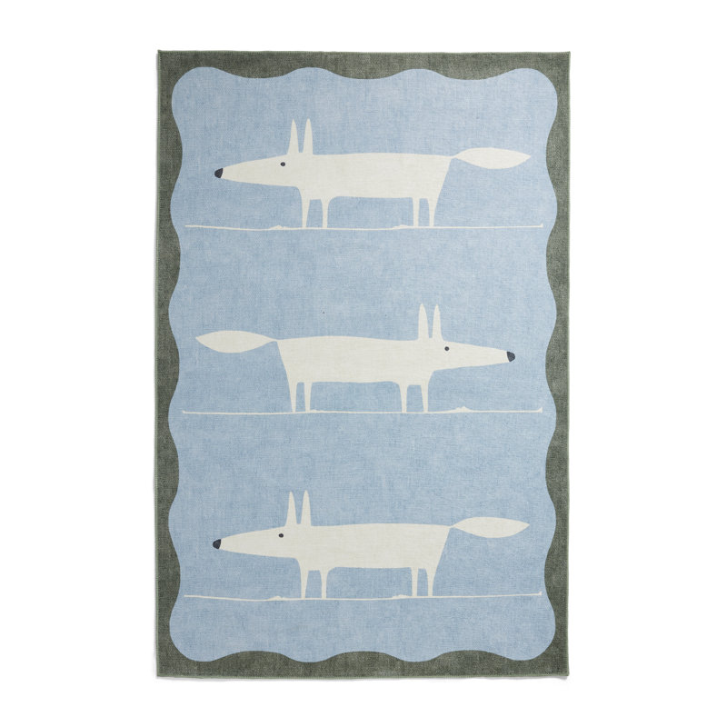 Scion Animal Print Digitally Printed 120cm X 170cm Area Rug, Blue, Rectangle 120 x 170 cm