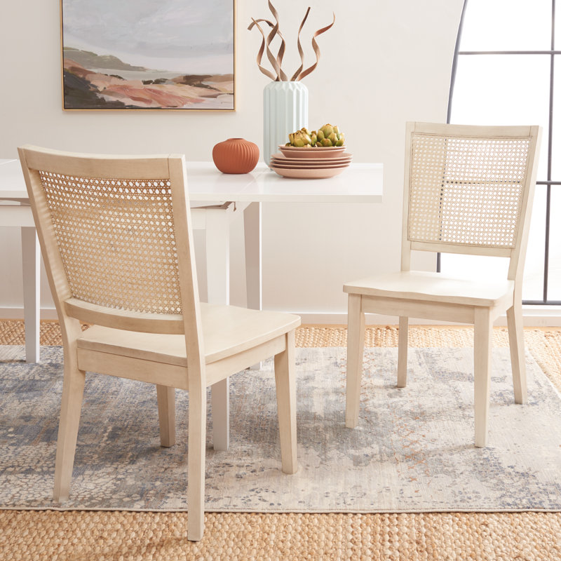 Karlie 18.9'' H Cane Back Side Chair, White Washed
