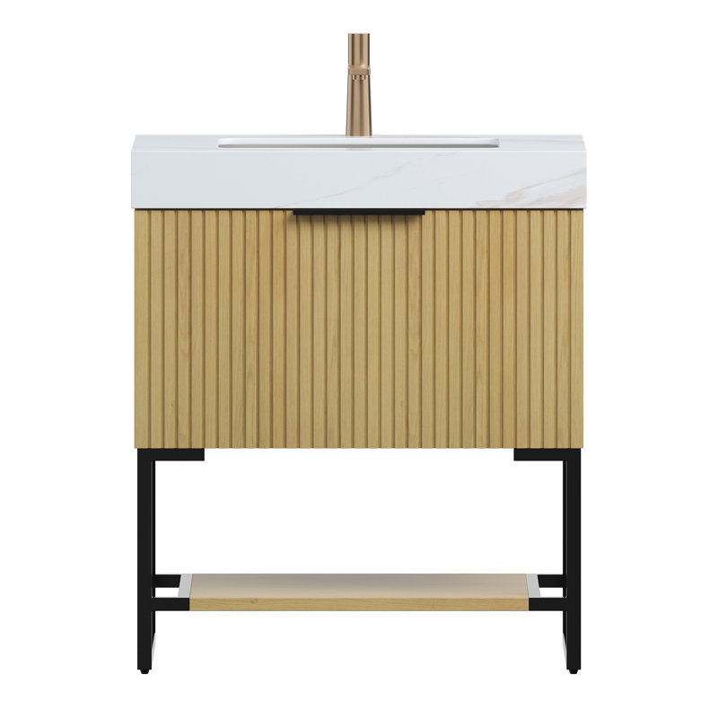Meuble-lavabo de salle de bain YOLAN, Chêne