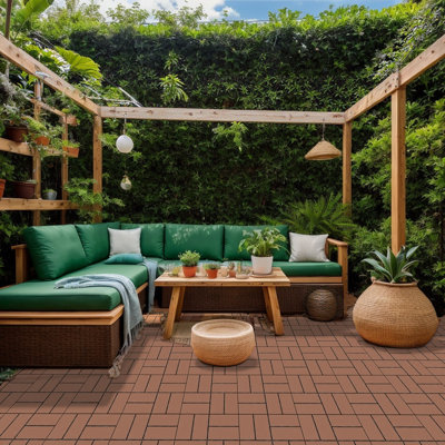 Carreau de terrasse emboîtable en plastique 12 po x l 12 po (ensemble de 44)