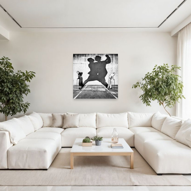 «Aging Love Dancing Shadows Romantic Abstract», reproduction d'art murale contemporaine, H 48 po x l 48 po