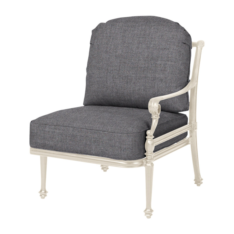 Grand Terrace Outdoor One Arm Lounge Chair, Cast Slate Sunbrella® Plainweave, Vintage