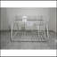 Lit superposé en métal simple au-dessus d'un lit double avec escalier amovible, structure robuste robuste avec rangement sous le lit de 12 po pour les adolescents et les adultes, les adolescents, aucun sommier nécessaire, blanc
