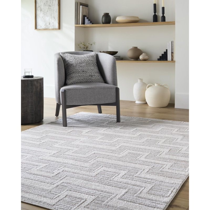 Maiza Modern Machine Woven Area Rug WOY2301, Rectangle 5'3" x 7'