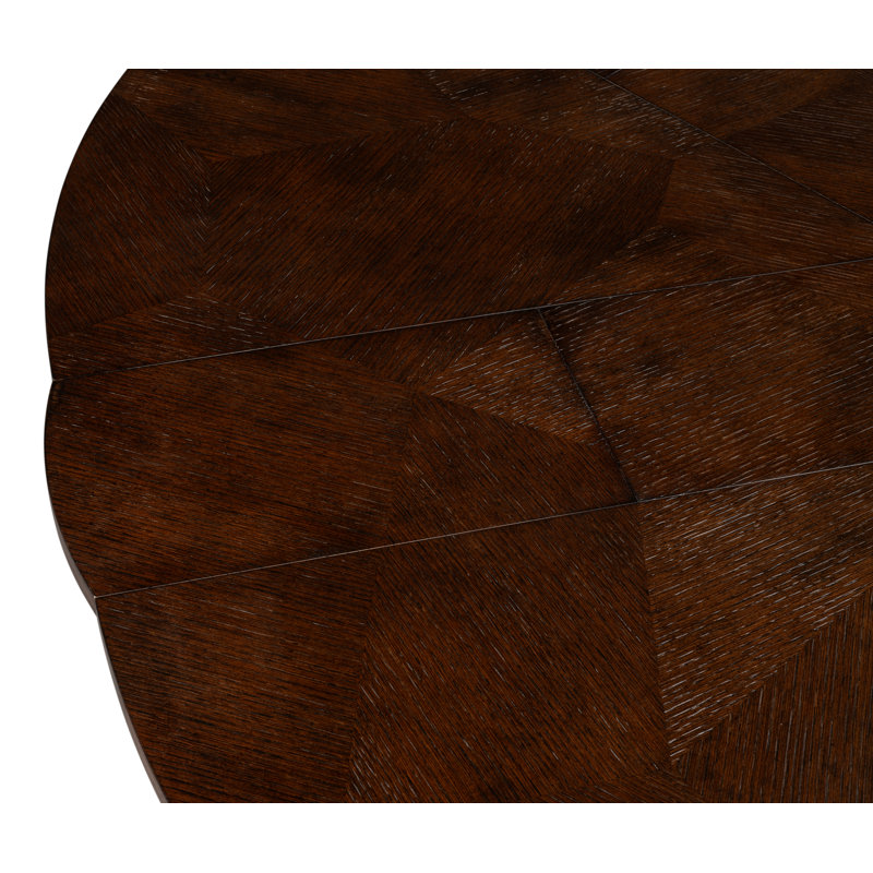 Giselle Round Dining Table, Burnt Brown Oak, 30"H x 55"L x 55"W