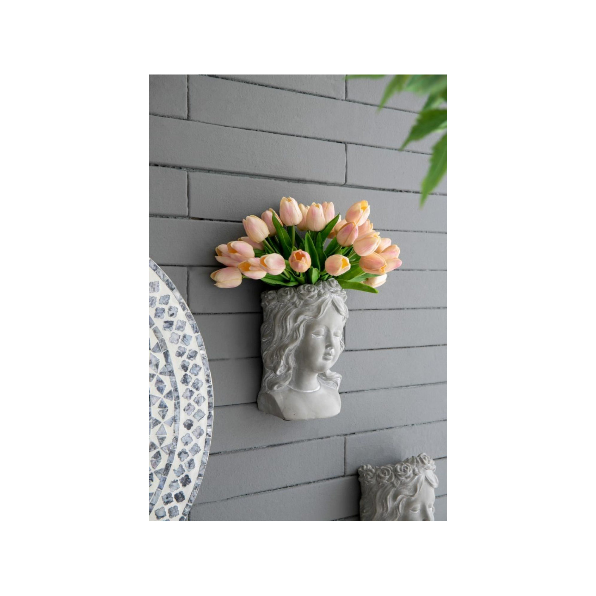 Faux Tulip Flower, Soft Pink, 13" H x 5.5" W x 5.5" D
