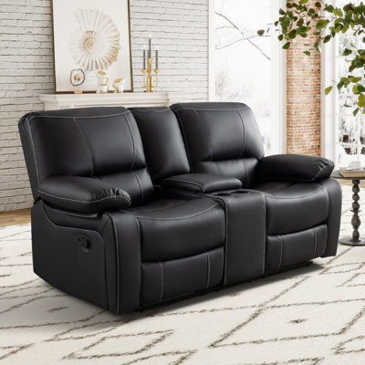Nickki 73.2" W Faux Leather Reclining Loveseat