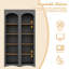 Armoire de rangement autoportante de 72 po de hauteur à cinq tablettes avec tablettes réglables, blanc-706467810