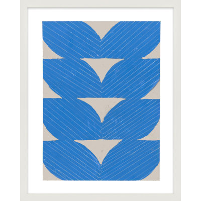 Blue Chevron Painting by Andrea Stokes