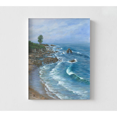 Little Corona Del Mar Newport Beach By William Thompson, Crashing Waves Beach House Decor, Calming Spa Wall Art, Nail Salon Decor