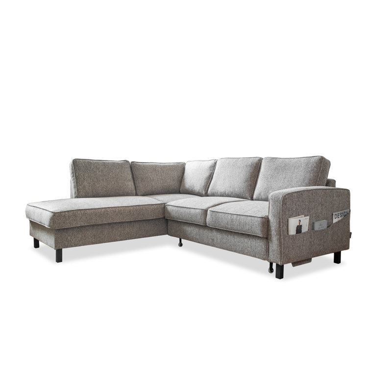Molly Corner Sofa Bed, Grey/Brown/Blue, Left Hand Facing