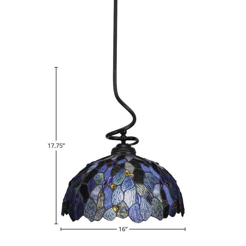 Capri Stem Hung Pendant, Matte Black