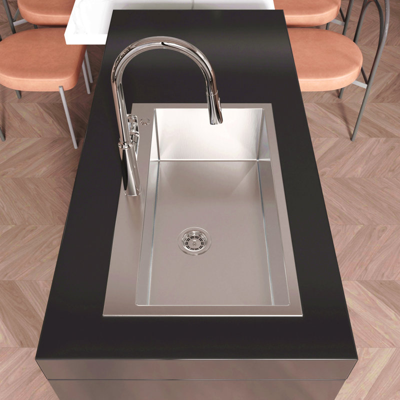 Stainless Steel Kitchen Sink, Single Bowl, Overmount Handmade Sink In Brushed Nickel, With Us Standard Drain And Hook