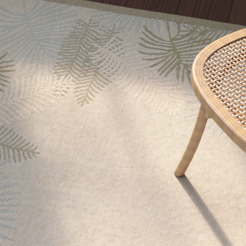 Lueck Performance Floral Indoor/Outdoor Area Rug, Square 6'7"